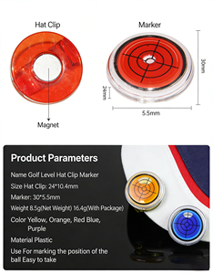 Marcatore di Palla per Golf con Livella per la Lettura della Pendenza, Clip Magnetica da Cappello, Lettore di Precisione per Green, Accessorio Portatile per l'Allenamento da Uomo - Product Image 2