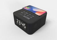 Radio FM, Radio Internet, Jam Alarm dengan Pengisi Daya Nirkabel Terintegrasi, Baterai Isi Ulang 5W/10W