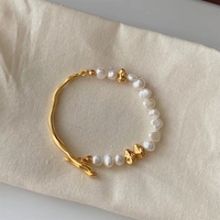 Pulsera de Perlas Barrocas Hechas a Mano al por Mayor con Dijes de Corazón y Acero Inoxidable, Joyería de Moda para Mujer y Hombre