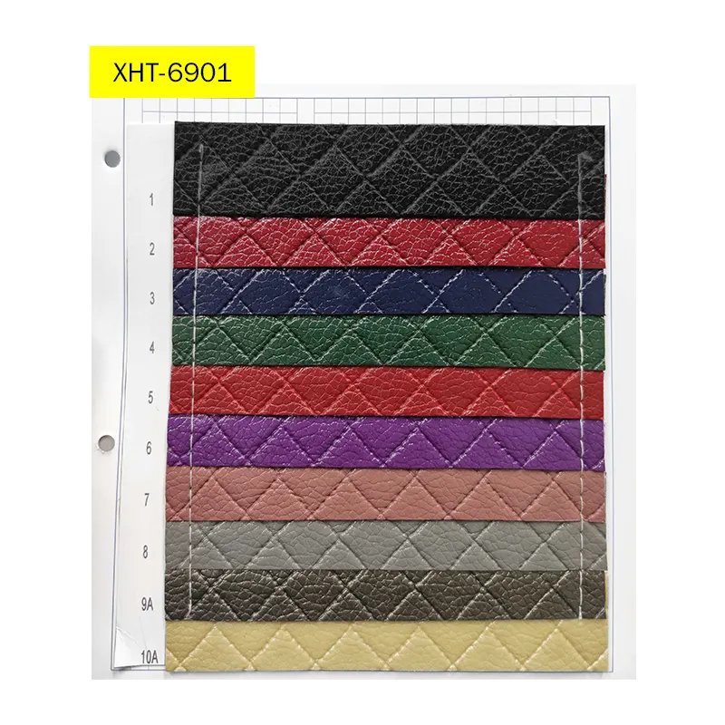 Grid Embossed Solid Color Oil Synthetic Faux Leather Fabric Material Suitable for Shoes Bags Sofa Making