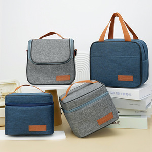 Bolsa de almuerzo aislada, bolsa Bento cuadrada impermeable de gran capacidad para ir al trabajo - Product Image 3
