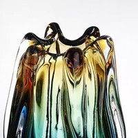 Vase en verre artisanal ombré, style moderne minimaliste, pour la maison, la salle d'exposition, la table basse, l'entrée, décoration, vase ornemental
