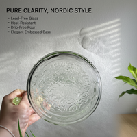 Vente en gros à l'international : Carafe transparente à motif martelé avec poignée, grande capacité, résistante à la chaleur, pour thé, café, jus, usage festif
