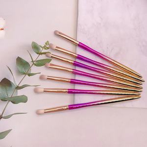 8pcs Face Makeup <b>Brush</b> Set Synthetic Hair Plastic Handle Aluminum Ferrule Concealer Shaving <b>Brush</b> Customizable Cosmetic Kit - Product Image 6