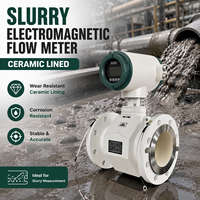 Medidor de Flujo Electromagnético con Revestimiento Cerámico de Alúmina 0.5% RS485 Modbus, Medidor de Flujo Magnético para Lodos de Minería con Brida IP68 OEM