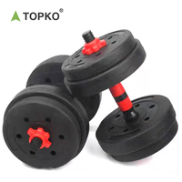 Ensemble d'haltères réglables TOPKO, barre de musculation 15kg 20kg 30kg 40kg, vente en gros, ensemble d'haltères réglables en ciment de haute qualité
