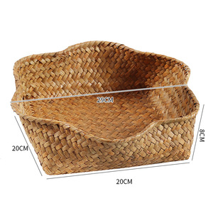 จานผลไม้ทำจากฟางสไตล์ชนบทสำหรับห้องนั่งเล่นโต๊ะกาแฟของว่างตะกร้าขายของชำโฮมสเตย์ร้านอาหารแผนกต้อนรับ - Product Image 6