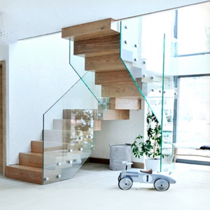 Balancier en verre sans cadre, tour <span class=keywords><strong>de</strong></span> rangement à l'entrée des escaliers et à la hauteur du sol - Product Image 1