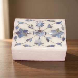 Caja de Almacenamiento para Joyas de Piedra Natural de Alta Demanda de Stonecrafts International, con Tapas Grabadas con Diseños Florales Intrincados, para Pendientes de Mujer - Product Image 2