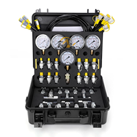 Kit de test de pression hydraulique avec 5 manomètres, 600 bars, 13 raccords, 5 flexibles pour outil de test de pression hydraulique d'excavatrice