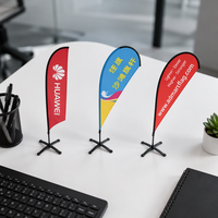Drapeau de plage personnalisé en forme de plume, drapeau publicitaire extérieur en forme de goutte d'eau avec base de poteau pour la promotion d'événements, vente en gros d'usine OEM