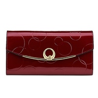 Nouveauté Portefeuille long en cuir véritable pour femmes Marque de luxe Portefeuille RFID Designer Monedero Largo De Mujer