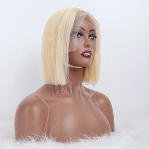 Оптовая продажа, короткий парик из человеческих волос, Швейцарский парик на сетке спереди для черных женщин, 613 бразильские человеческие волосы светлого цвета, парик на сетке 13x4t - Product Image 2