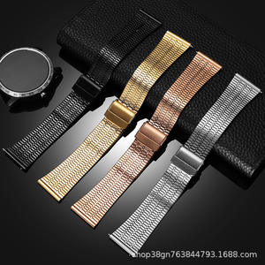 Correa de malla metálica para Apple Watch de 20 mm y 22 mm con hebilla de acero inoxidable para relojes inteligentes Samsung y Huawei - Product Image 4