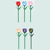 Bloques de Construcción de Rosas, Ladrillos de Flores Hechos a Mano, Kit de Modelo de Rosa Individual, 44 Piezas, Mini Partículas, Juguete de Flor Eterna, Venta al por Mayor OEM/ODM