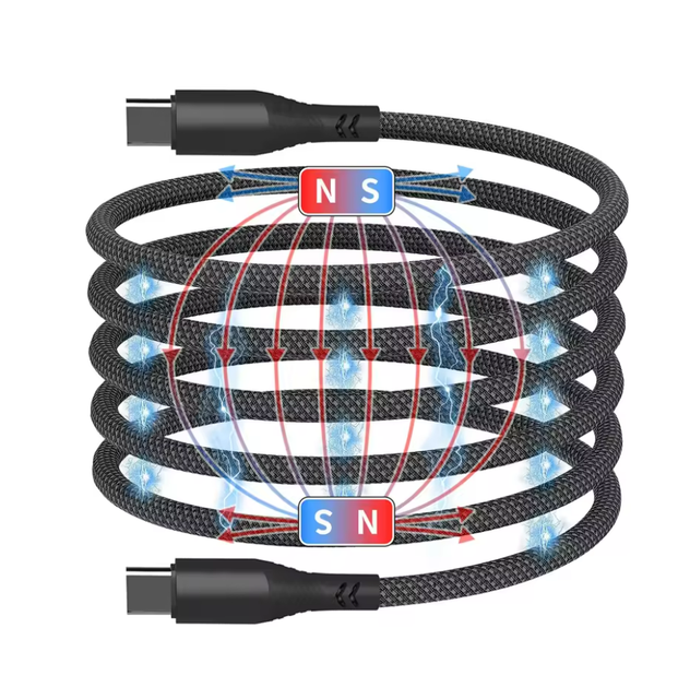 High Quality Wholesale Magnetic PD240W 100W 60W Cable Type C Fast Charging USB Data Cables Charger for Laptop Tablet I Phones 15