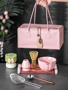 ชุดอุปกรณ์ชงชาเขียวมัทฉะสีชมพูทันสมัย พร้อมชามชาเขียวมัทฉะเซรามิกคุณภาพดีจาก Geling บรรจุภัณฑ์สำหรับเป็นของขวัญ - Product Image 2