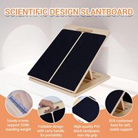 Planche inclinée en bois avec inclinaison réglable et plage de flexion des mollets pour squats, étirements musculaires, équilibre, emballage pour envoi postal