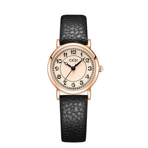 Montre pour femme de style niche, rétro, minimaliste, petit cadran, bracelet en cuir, montre à quartz pour étudiants - Product Image 1