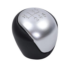 Poignée de levier de vitesses Hyundai en cuir argenté 5/6 vitesses, design ergonomique pour boîte manuelle - Product Image 1