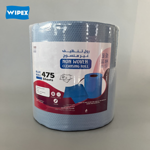 Échantillon gratuit de lingettes industrielles résistantes <span class=keywords><strong>Wipex</strong></span>, couleur personnalisée, non tissées, bleues, rouges, pour le nettoyage des mains - Product Image 1