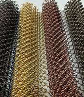 Rideau en maille métallique architecturale à boucles en spirale emboîtables de qualité supérieure, tissé, multi-tonalités, décoratif, pour écran de séparation à chaîne, découpable
