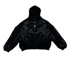 <span class=keywords><strong>Felpa</strong></span> con Cappuccio Unisex Stile Harajuku Americano Invernale, 100% Poliestere, Traspirante, Ampia con Zip - Product Image 1