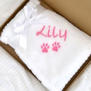 Personalised Pet <b>Blanket</b>, Custom <b>Dog</b> Cat Fleece <b>Blanket</b>, Embroidered Name&Icon <b>Sofa</b>-<b>blankets</b>, Soft and Comfortable - Product Image 5