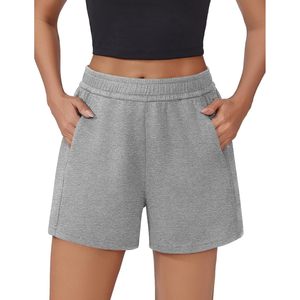 FOXA Athletic Sweat Shorts Women High Waisted Comfy Drawstring Casual <b>Lounge</b> Shorts With Pockets - Product Image 1