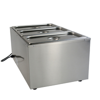 Bain-marie en acier inoxydable Baokang en gros, 3 bacs, 1500W, 220-240V, table chauffante pour buffet, restauration, restaurants, garantie 1 an