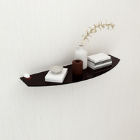 Étagère murale flottante en verre trempé incurvé élégant pour le rangement de la maison et les meubles de décoration intérieure