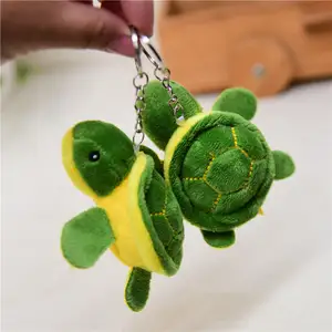 Groothandel Zacht Bont Schattige Knuffel Bedel Sleutelhanger Mini Schildpad Pluche Sleutelhanger Knuffel