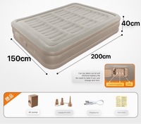 Lit d'air pliable en peluche pour une personne avec tente pour la maison, housse en velours imperméable, matelas de camping confortable