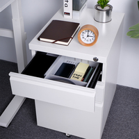 CAB01-1-archivador móvil de 3 cajones con ruedas, con cerradura debajo del escritorio, oficina, hogar, organizador de archivos