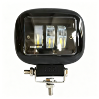 4.7 Inch 30W Rectangle LED Work Light IP68 Waterproof 12-48V 2160 Lumens 6000K Black/Red Front Frame Auxiliary Lamp for Offroad