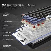 OEM ODM 60 Percent Keyboard Gaming Creamy Mechanical Wired Keyboard Anime HotSwappable RGB Keyboard with PBT Keycaps for Window