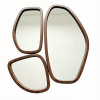Miroir mural irrégulier en bois massif de style Art déco moderne, nouveau miroir décoratif pour salon, Teruier