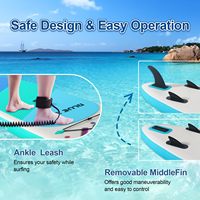 Planche de paddle gonflable extra large SUP avec accessoires premium, pompe manuelle, sac à dos, pour hommes, surf en vagues, matériau EVA, système 3 ailerons