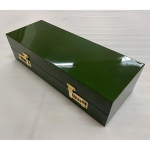 High-quality Square Wood Green Watch <b>Display</b> <b>Case</b> with 5 Slots Leather Lining Shock Resistant Brand Series - Product Image 5