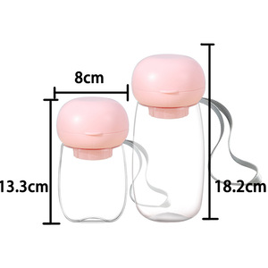 Petop Dayanıklı Taşınabilir Şeffaf Evcil Hayvan Su Şişesi Mantar Şekilli 300ml Kapasiteli Sızdırmaz Seyahat Bardağı Köpekler Kediler İç Mekan OEM - Product Image 4