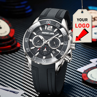 Marque privée Votre propre logo Noir Hommes Chronographe Lumineux Relojes Calendrier Masculino Poignet Hommes Montres À Quartz