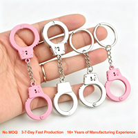 Mini menottes promotionnelles en métal pour porte-clés, souvenirs créatifs, accessoires de voiture, artisanat métallique créatif, cadeaux, porte-clés
