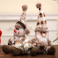 Figurines de table neutres à carreaux (gnomes, rennes, bonhommes de neige) pour Noël et l'hiver, décoration de cheminée, cadeau de style neutre
