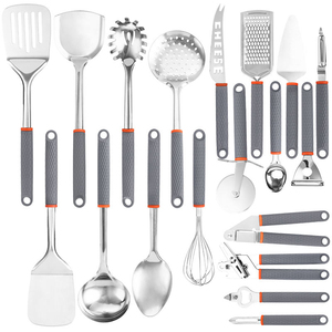 Juego de 19 Utensilios de Cocina de Acero Inoxidable Pulido Antiadherente - Product Image 2
