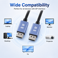 Câble DP 1.4 8K 32,4 Gbps 4K 144Hz Ultra HD avec boîtier bleu, Plug and Play pour moniteur de jeu, PC, ordinateur portable, TV, ordinateur de bureau