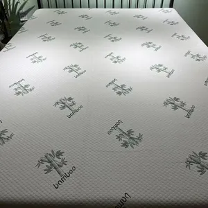direct factory price sale pattern green bamboo knitted jacquard mattress ticking matress fabric 35% bamboo 65% polyester