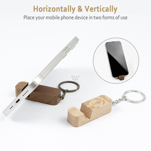 Support de téléphone en bois Porte-clés en métal en bois Porte-clés promotionnels Porte-clés bracelet - Product Image 3