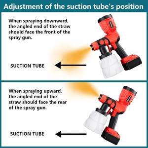 QIYUN 18V haute vitesse <span class=keywords><strong>Milwaukee</strong></span> pulvérisateur de peinture facile à utiliser pour batterie M18 pour le nettoyage des meubles de maison 2 conteneurs inclus - Product Image 6