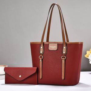 Conjunto de Bolsos Tote para Mujer An Ru Shi, Color Rojo, Gran Capacidad, Bolso Bandolera de un Solo Hombro, Uso Diario, Forro de Poliéster - Product Image 1