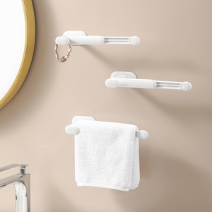 Creative New Adhesive Rack Without Drilling Holes Plastic <b>Bag</b> <b>Holder</b> Self Adhesive Bathroom Hand Towel <b>Holder</b> Ring - Product Image 2